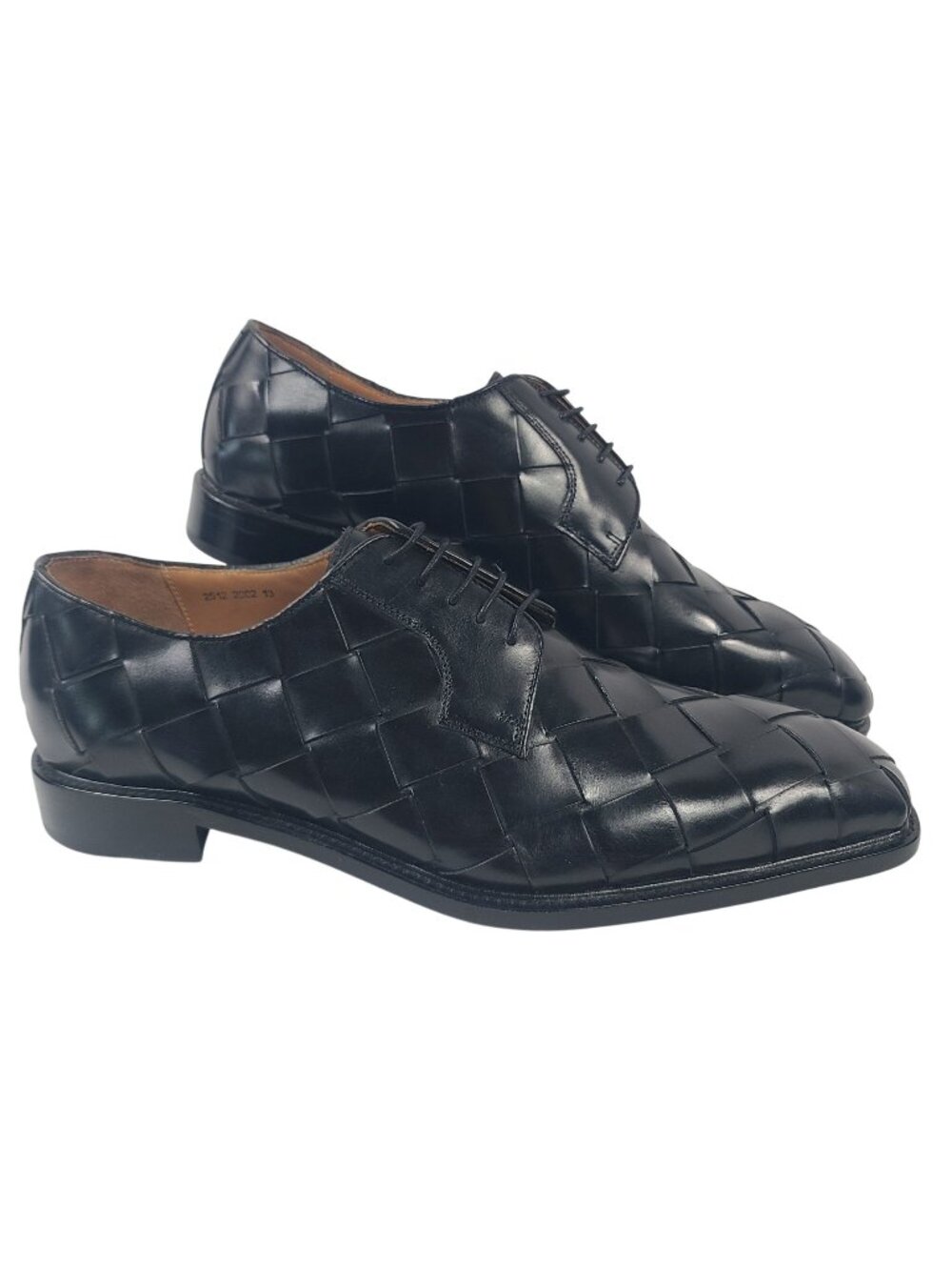 NEW Ugo Vasare Men's Woven Black Leather Oxford Lace-Up Shoes Size 13